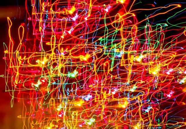 abstrakt farbige elektronische Lichtblitze